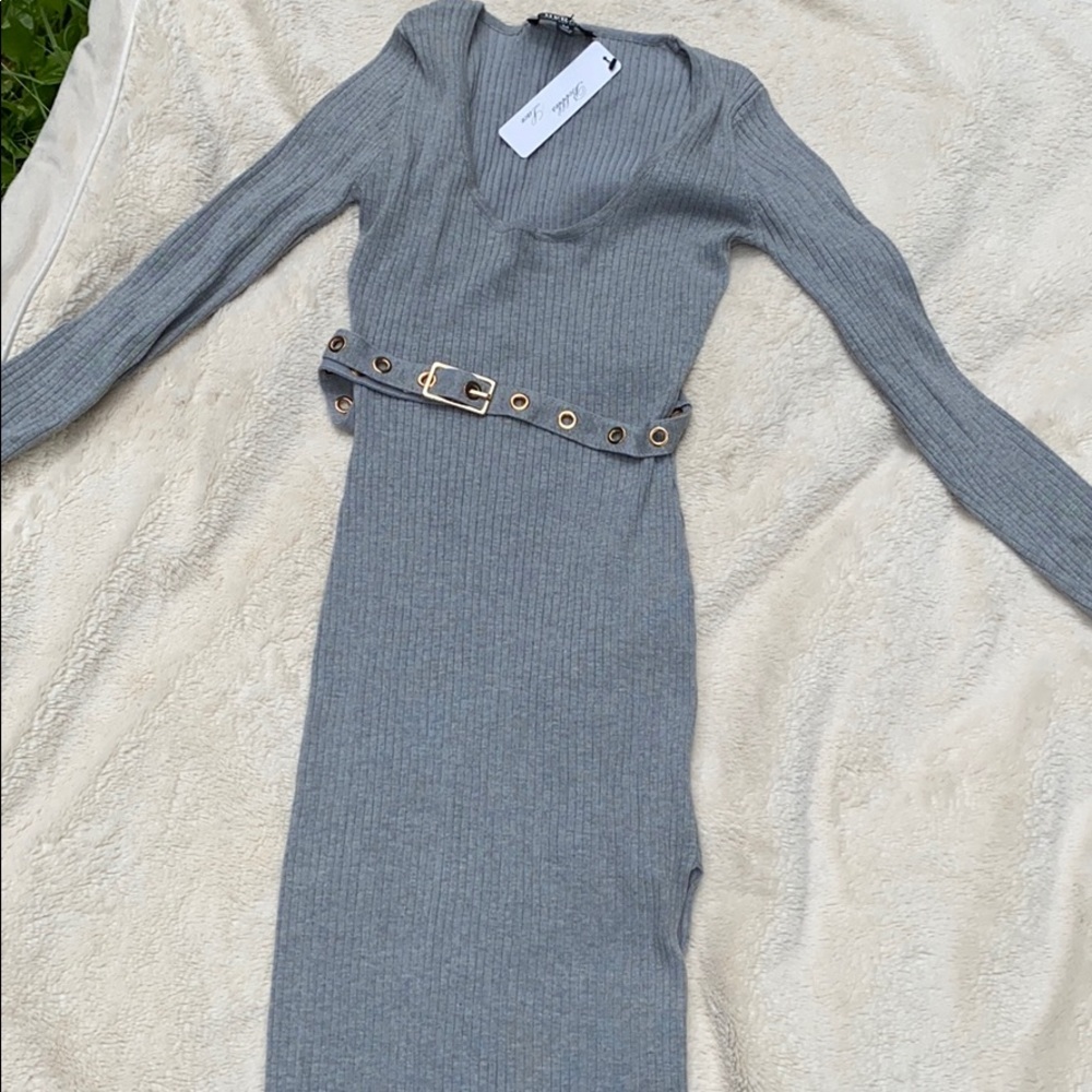 Body con midi grey dress